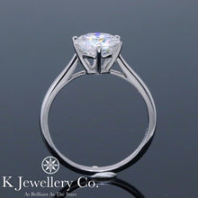 Load image into gallery viewer Moissanite Six Prong Ring Moissanite classic small arm six prong ring
