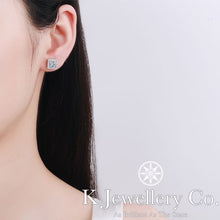 Load image into gallery viewer Moissanite Princess Cut Paved Ear Studs Moissanite Princess Cut Paved Ear Studs
