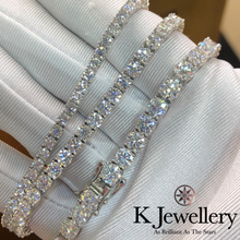 Load image into gallery viewer Moissanite Full Paved Tennis Bracelet/ Necklace Moissanite Full Paved Tennis Bracelet/Necklace
