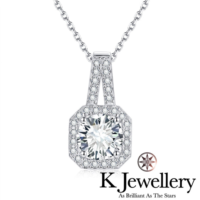 Moissanite Square Full Paved Necklace 莫桑石方型全圍鑲頸鏈