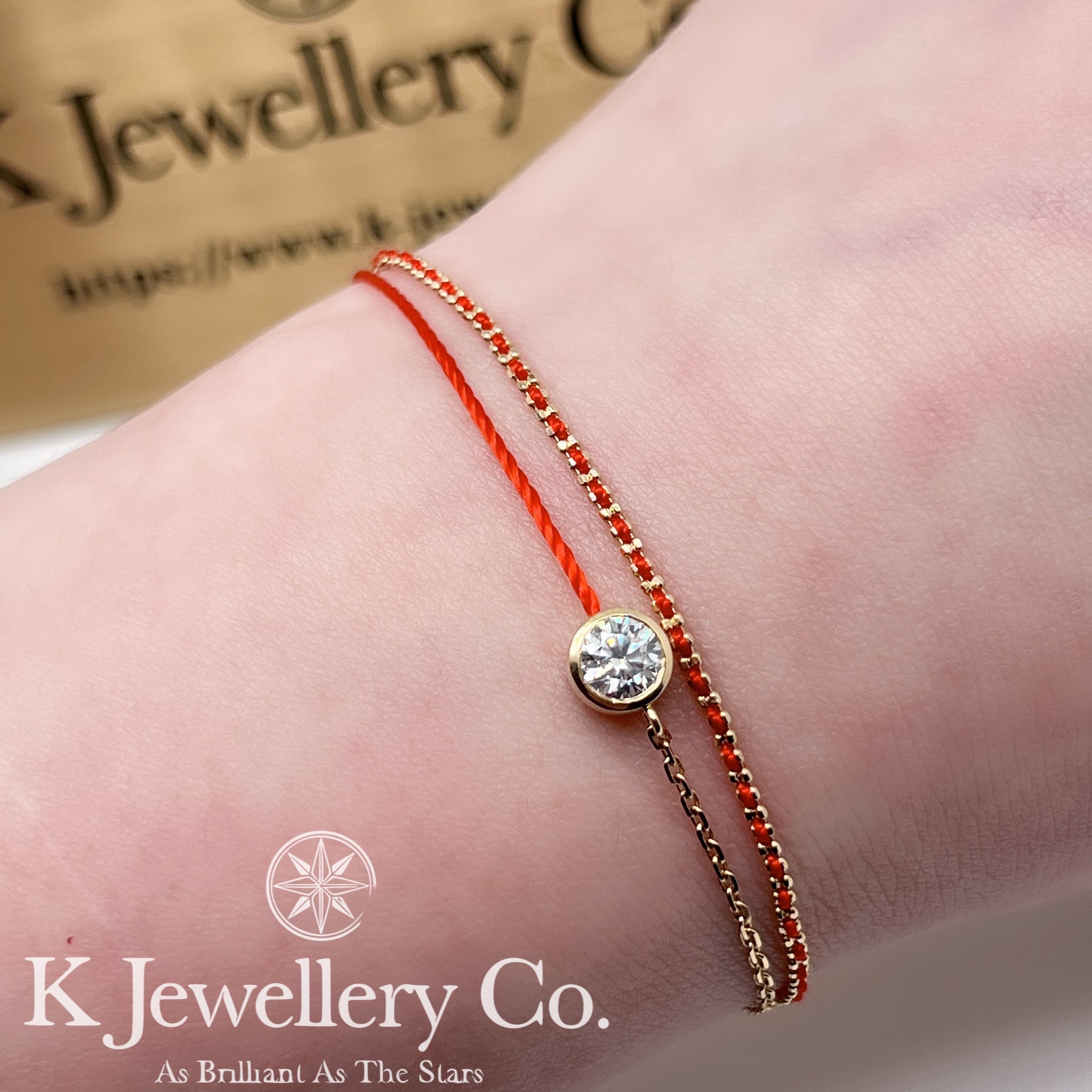 18K Gold Red Bracelet 18K gold braided red rope bracelet K Jewellery Co