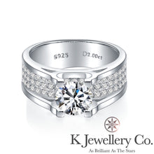 將圖片載入圖庫檢視器 Moissanite Men Horn Paved Ring 莫桑石男款牛角微鑲戒指
