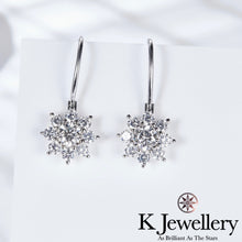 Load image into gallery viewer Moissanite Sun Flower Ear Hooks Moissanite Sun Flower Ear Hooks
