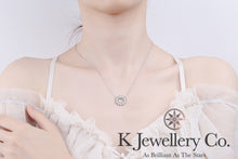 Load image into gallery viewer Moissanite Round Circle Necklace Moissanite round full diamond necklace
