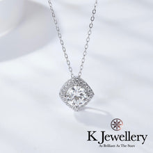 將圖片載入圖庫檢視器 Moissanite Square Full Paved Necklace 莫桑石方型圍鑲頸鏈
