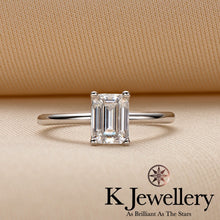 Load image into gallery viewer Moissanite Emerald Cut Ring Moissanite Emerald Cut Ring
