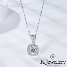 Load image into gallery viewer Moissanite Square Full Paved Necklace Moissanite Square Full Paved Necklace
