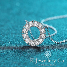 Load image into gallery viewer Moissanite Round Circle Necklace Moissanite round full diamond necklace
