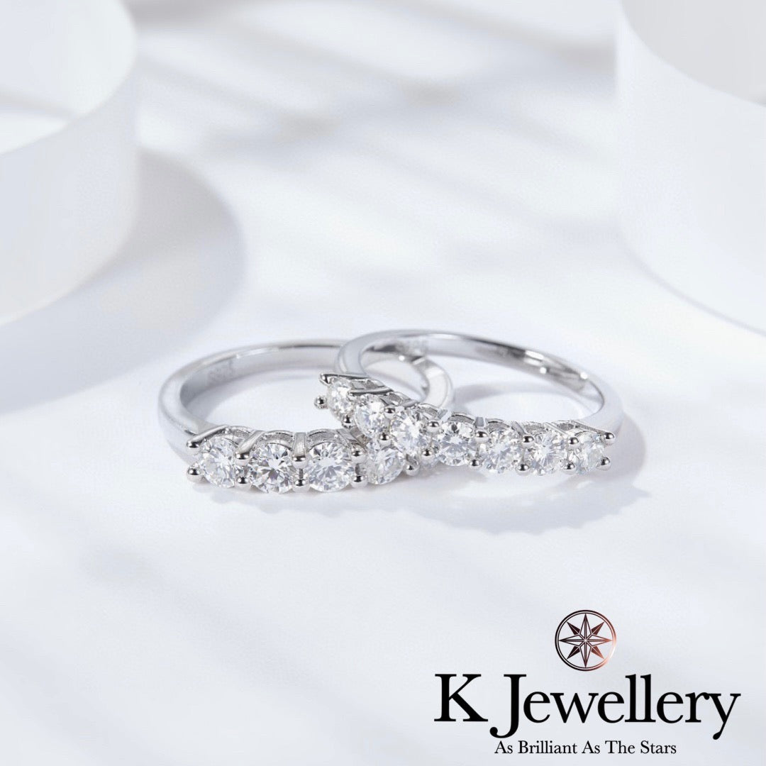 Moissanite Stacking Ring莫桑石排戒五鑽戒七鑽戒– K Jewellery Co.