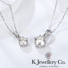 Load image into gallery viewer Moissanite Long Six Claws Classic Necklace Moissanite Water Drop Long Six Claw Necklace
