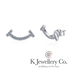 Load image into gallery viewer Moissanite Smile Ear Studs Moissanite smile earrings
