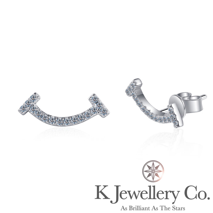 Moissanite Smile  Ear Studs 莫桑石微笑耳釘