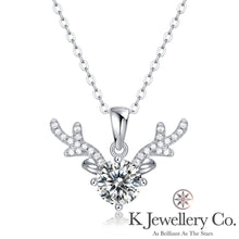 Load image into gallery viewer Moissanite Deer Necklace Moissanite Deer Necklace
