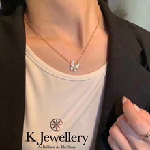 Load image into gallery viewer Moissanite Mother-of-pearl Butterfly Necklace Moissanite Natural White Fritillary Butterfly Necklace
