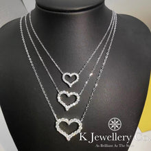 Load image into gallery viewer Moissanite Hearts Pendent Moissanite love necklace
