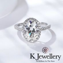 Load image into gallery viewer Moissanite Oval Paved 4.5ct Ring Moissanite Oval Paved 4.5ct Ring

