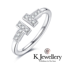Load image into gallery viewer Moissanite Double T Ring Moissanite Double T Ring
