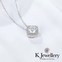 Load image into gallery viewer Moissanite Square Full Paved Necklace Moissanite Square Bezel Necklace
