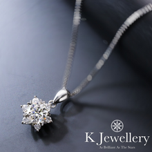 將圖片載入圖庫檢視器 Moissanite Snowflake Pave Necklace 莫桑石圍石雪花頸鏈
