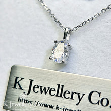 Load image into gallery viewer Moissanite Oval Four Prong Necklace Moissanite Oval Clear Setting Necklace
