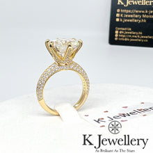 將圖片載入圖庫檢視器 Moissanite Setting Pave Ring 莫桑石六爪密鑲戒指
