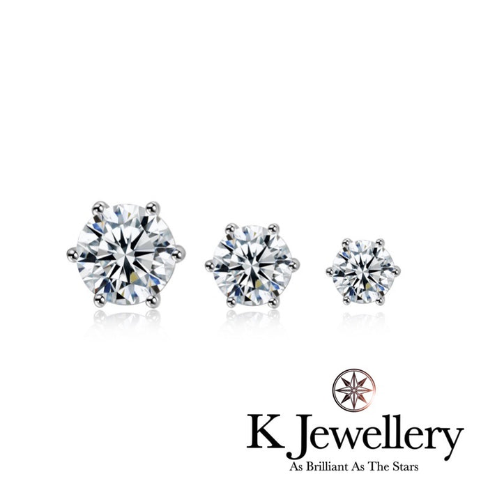 Moissanite Classis Six Claws Earrings 莫桑石經典六爪耳環