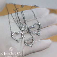 Load image into gallery viewer Moissanite Hearts Pendent Moissanite love necklace
