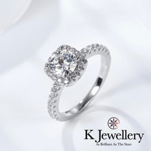 Load image into gallery viewer Moissanite Square Full Paved Ring moissanite square surrounding ring
