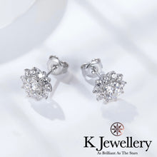 Load image into gallery viewer Moissanite Sun Flower Ear Studs Moissanite sun flower earrings

