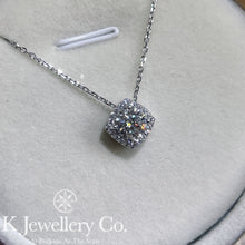 Load image into gallery viewer Moissanite Square Full Paved Necklace Moissanite Square Bezel Necklace
