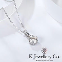 Load image into gallery viewer Moissanite Long Six Claws Classic Necklace Moissanite Water Drop Long Six Claw Necklace
