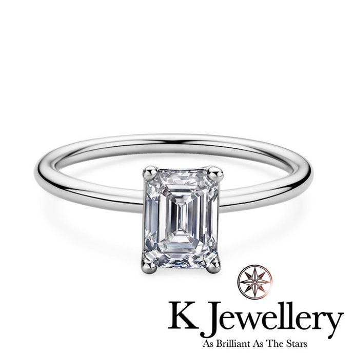 Moissanite Emerald Cut Ring 莫桑石袓母綠切戒指
