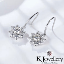 Load image into gallery viewer Moissanite Sun Flower Ear Hooks Moissanite Sun Flower Ear Hooks
