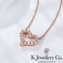 Load image into gallery viewer Moissanite Heart Paved Necklace Moissanite Love Medium Necklace
