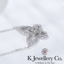 Load image into gallery viewer Moissanite Butterfly Silhouette Necklace Moissanite Phantom Butterfly Necklace
