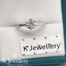 Load image into gallery viewer Moissanite Ring Museum Round Moissanite Six-Prong Diamond Ribbon Style
