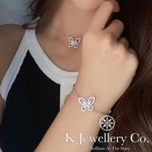 Load image into gallery viewer Moissanite Butterfly Silhouette Necklace Moissanite Phantom Butterfly Necklace
