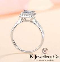 Load image into gallery viewer Moissanite Paved Princess Cut Ring Moissanite Princess Cut Ring
