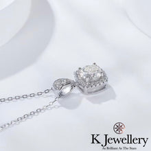 Load image into gallery viewer Moissanite Square Full Paved Necklace Moissanite Square Full Paved Necklace
