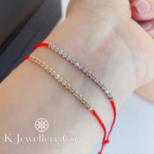 將圖片載入圖庫檢視器 Diamond 18K Gold Diamond Red Bracelet 18K金鑽石26分小紅繩
