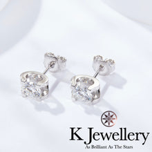 Load image into gallery viewer Moissanite Horns Ear Studs Moissanite horn clear earrings
