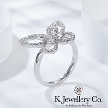 Load image into gallery viewer Moissanite Butterfly Paved Ring Moissanite all-stone butterfly ring
