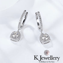 Load image into gallery viewer Moissanite Square Shape Ear Hooks Moissanite Square Shape Earrings
